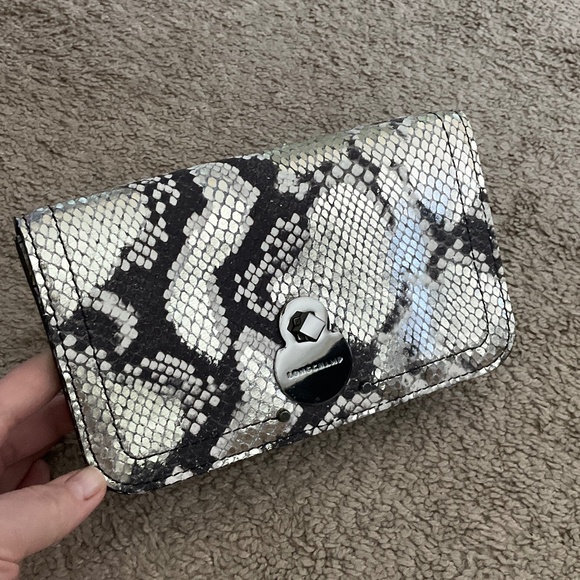 Longchamp Handbags - Longchamp Crossbody Clutch Bag Metallic Suede Leather